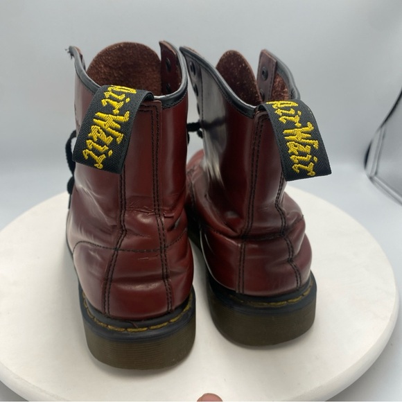 Womens Doc Dr Martens 1460 8 Hole Cherry Red Combat Boots US 5 Y2K Goth Punk - Picture 5 of 14